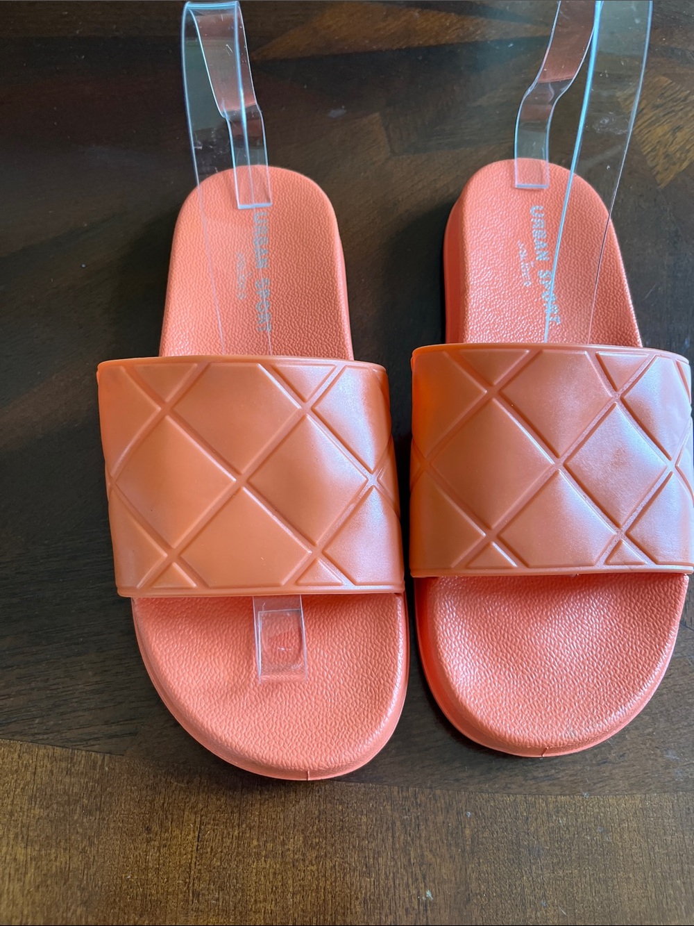 Coral Slide Sandals for Women - Quilted Strap